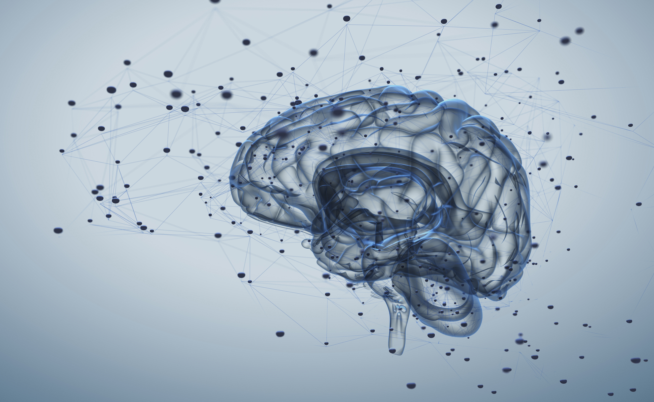 Illustration of a brain with interconnected neural pathways